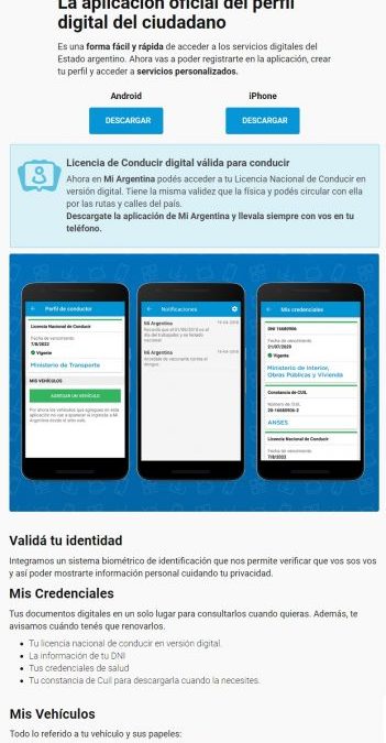 El Gobierno lanzó una aplicación para tener la licencia de conducir en el celular