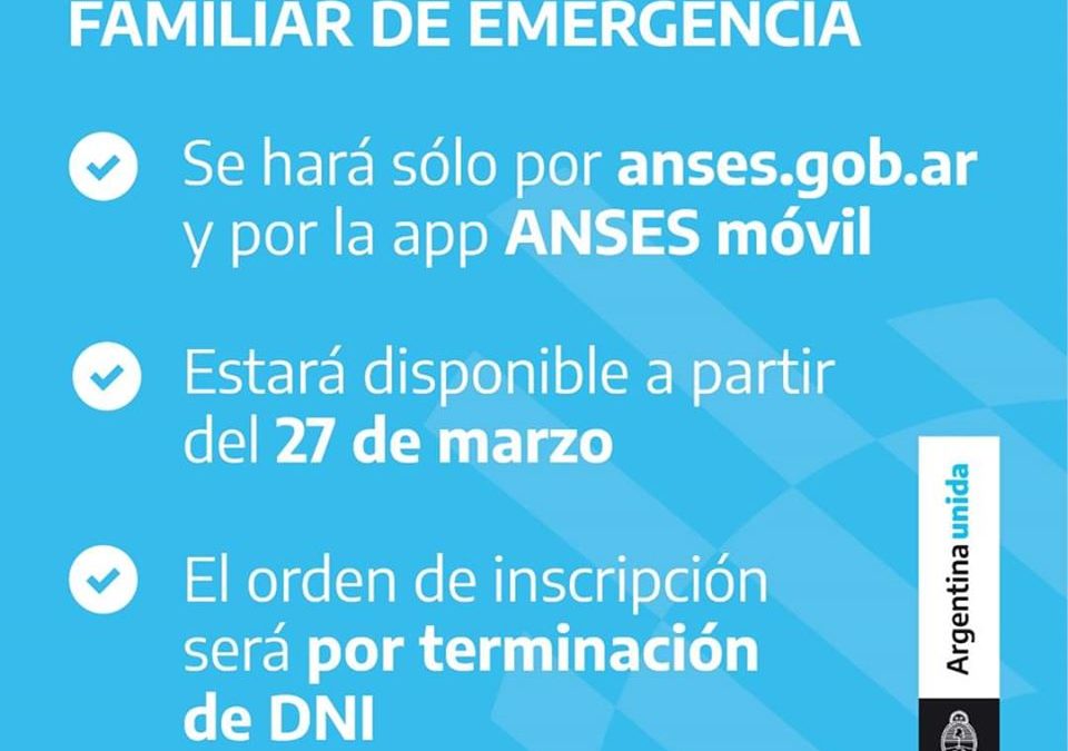 ANSES dio a conocer la fecha de preinscripción para el Ingreso Familiar de Emergencia