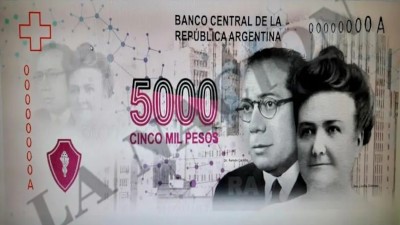 En el diseño del billete de $5000, están Ramón Carrillo, Cecilia Grierson y el Malbrán