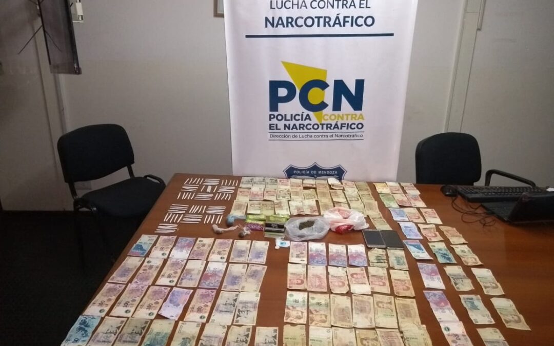 Una pareja fue detenida con droga y dinero en Guaymallén