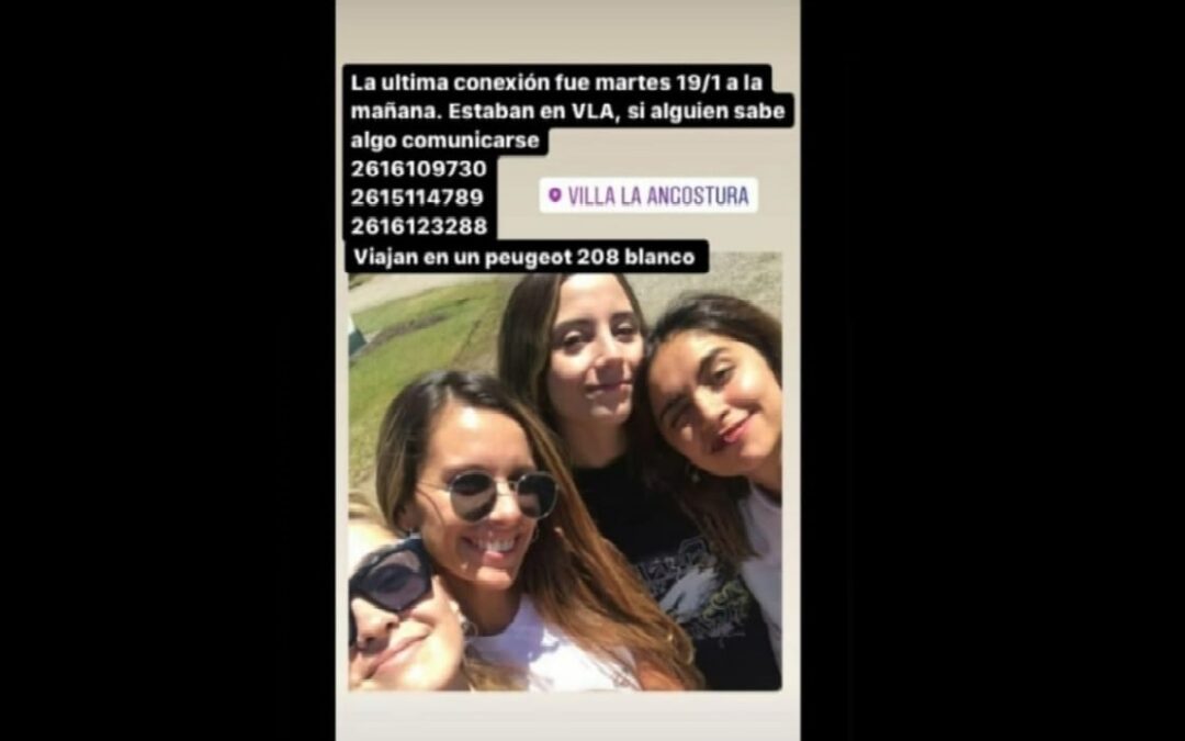 Tratan dar con el paradero de cuatro mendocinas que estaban en el camino de los Siete Lagos