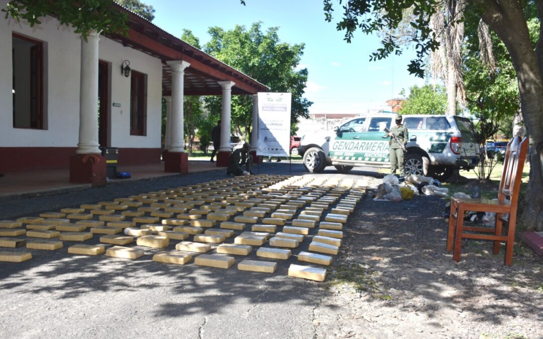 Gendarmes detectan más de 229 kilos de marihuana acopiadas entre la maleza