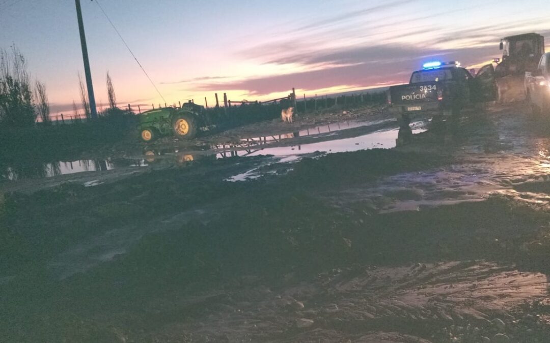Tormenta: calles anegadas y viviendas con derrumbes parciales en el Valle de Uco