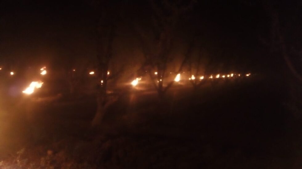 Volvió a helar en el Valle de Uco y los productores volvieron a prender para evitar fuertes daños