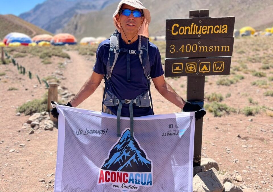 Comenzó el ascenso al Aconcagua de Walter Álvarez, el deportista mendocino ciego que busca marcar un hito en Argentina