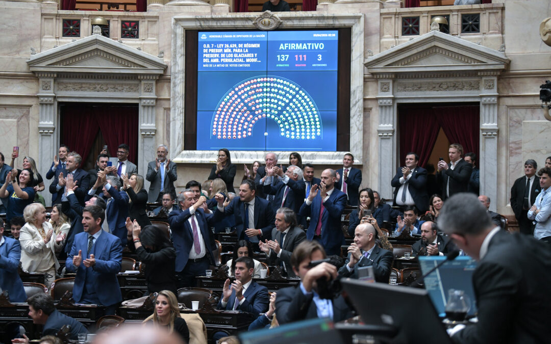 La Cámara de Diputados aprobó y transformó en ley la reforma a la Ley de Glaciares