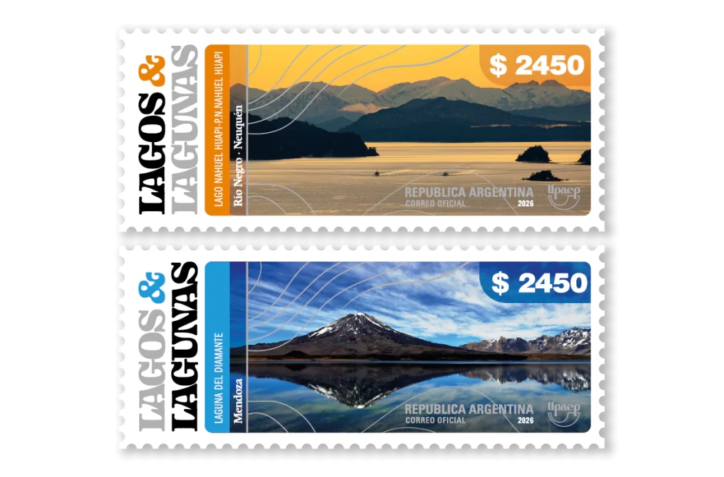 Laguna del Diamante en una colección de sellos postales