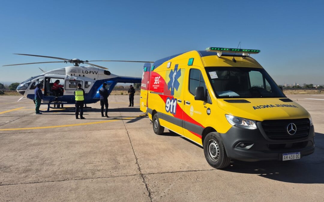 Operativo de urgencia: trasladaron en helicóptero a un hombre con el 70% del cuerpo quemado tras una explosión