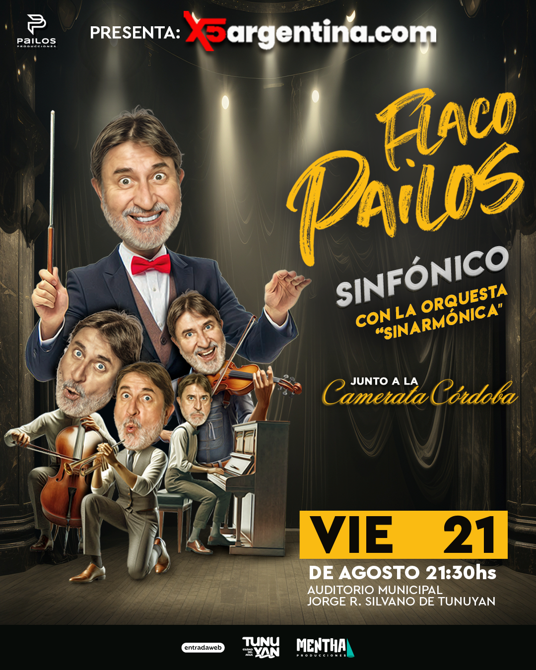 El Flaco Pailos Sinfónico llega al Auditorio de Tunuyán