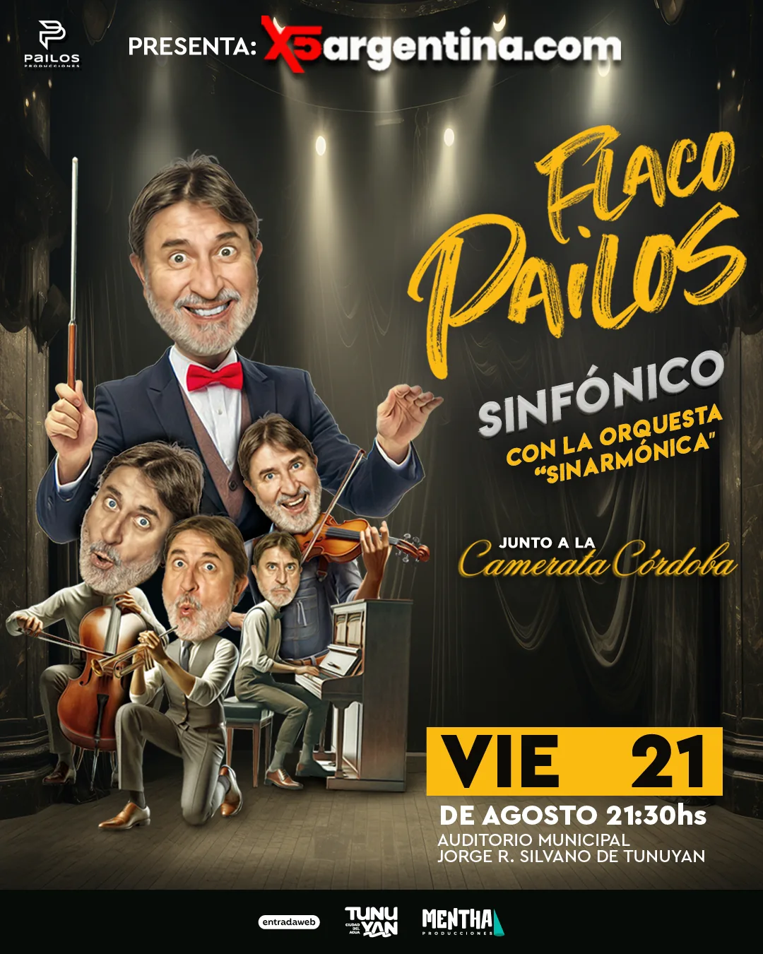 El Flaco Pailos Sinfónico llega al Auditorio de Tunuyán