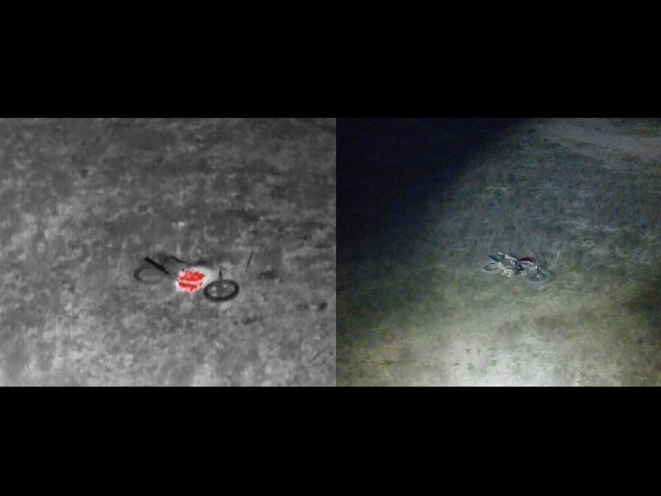La Policía localizó con drones una motocicleta robada oculta en una finca de San Carlos
