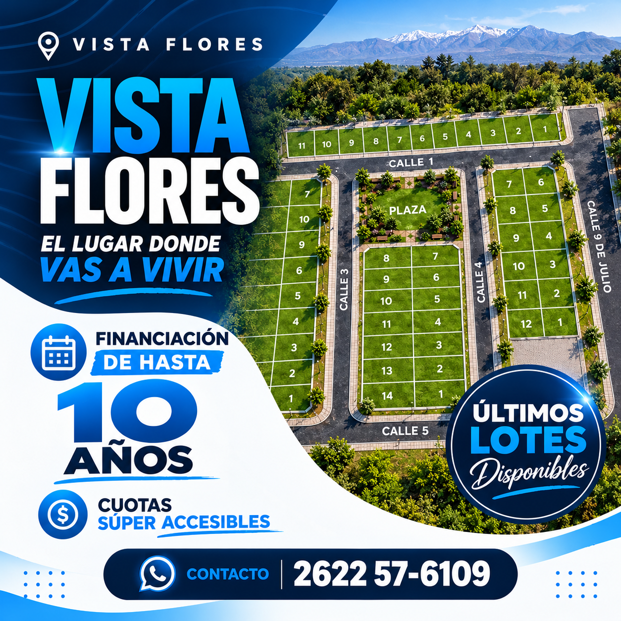 Últimos lotes en Vista Flores: financiación de hasta 10 años y cuotas accesibles